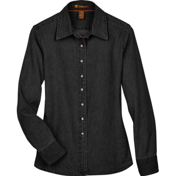 SHARPE - Harriton Landies Long Sleeve Denim Shirt Thumbnail